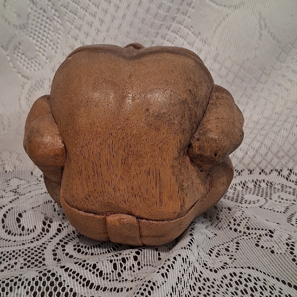 Vintage Carved Teak Weeping Buddha - Picture 4 of 7